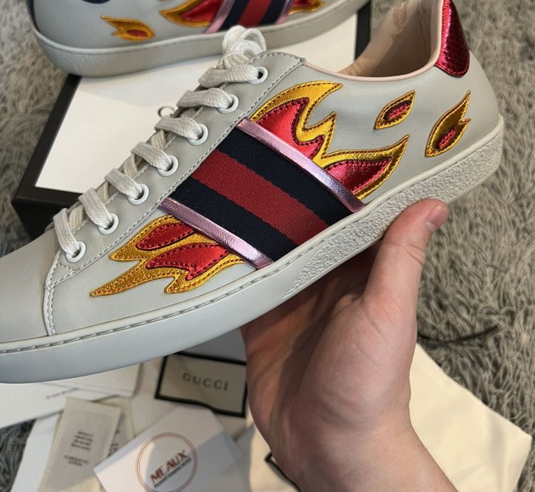Gucci Ace sneaker flames flame limited rython BRAND NEW 7