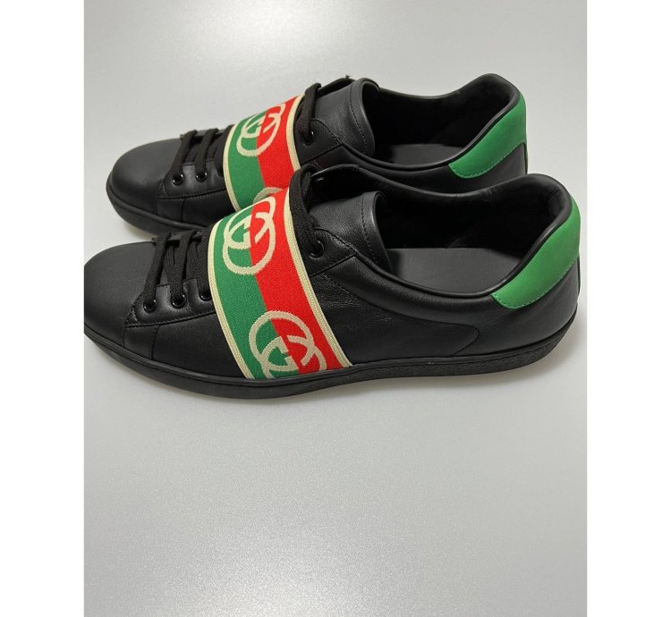 Gucci Ace Sneaker With Elastic Web Black