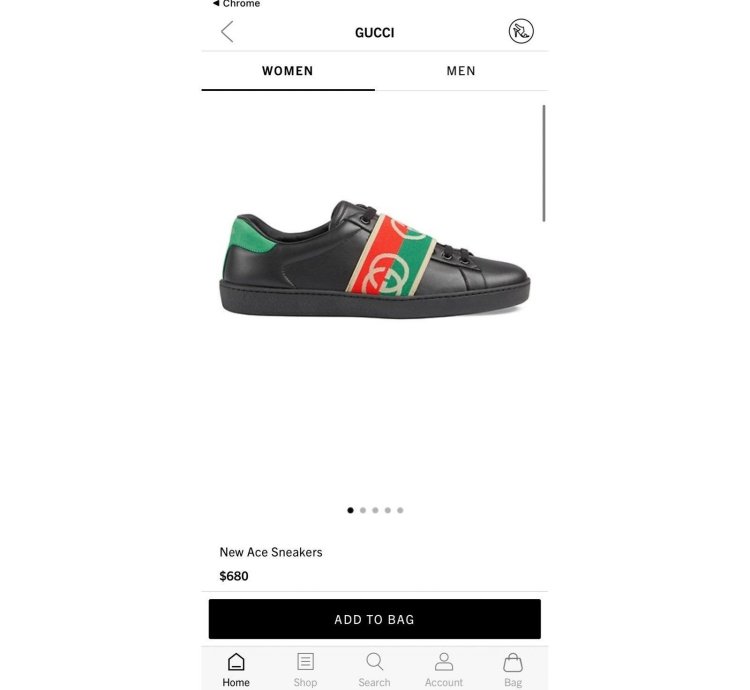 Gucci Ace Sneaker With Elastic Web Black