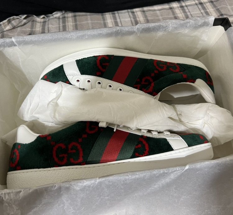 gucci ace terry cloth mens euro 8 5 New