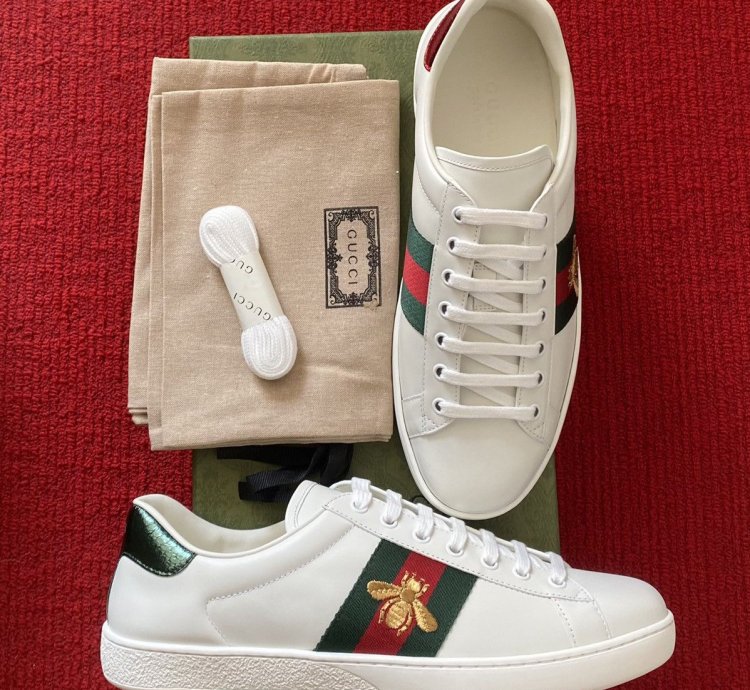 Gucci Ace White With Bee Sneakers Size 10