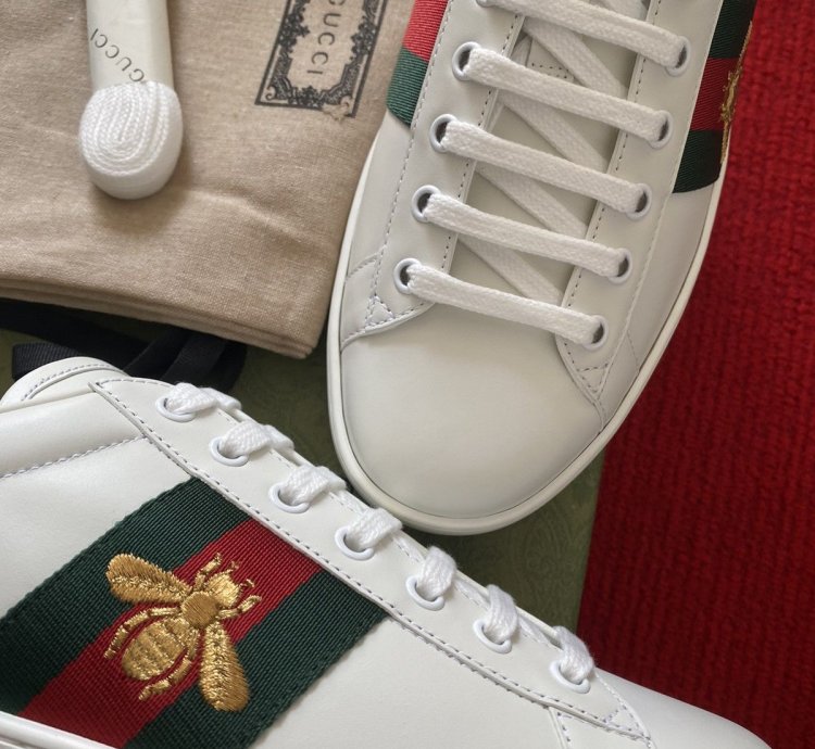 Gucci Ace White With Bee Sneakers Size 10