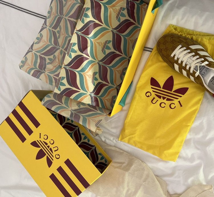 Gucci Adidas Gazelle Beige Low-Top Sneakers