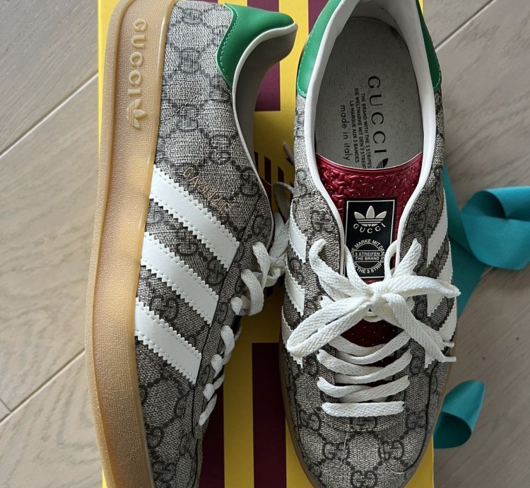 Gucci Adidas Gazelle brown GG logo canvas monogram