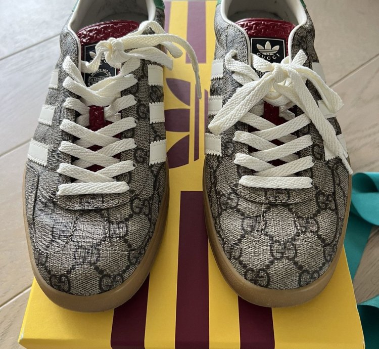 Gucci Adidas Gazelle brown GG logo canvas monogram