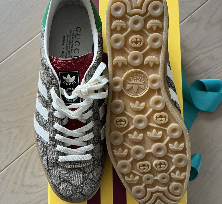 Gucci Adidas Gazelle brown GG logo canvas monogram