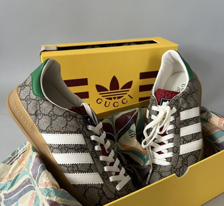 Gucci Adidas Gazelle GG Logo Monogram Sneakers