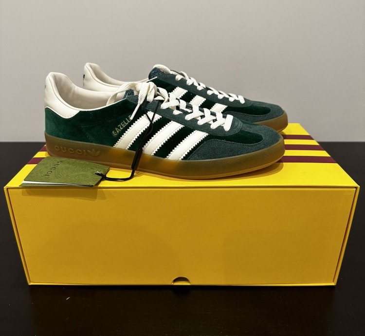Gucci Adidas Gazelle Green Suede