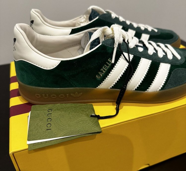 Gucci Adidas Gazelle Green Suede