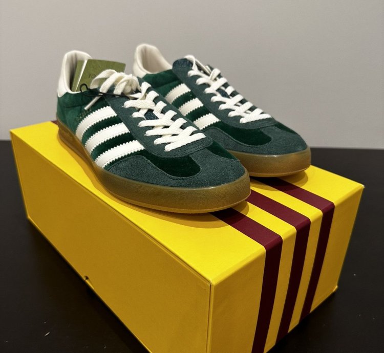 Gucci Adidas Gazelle Green Suede