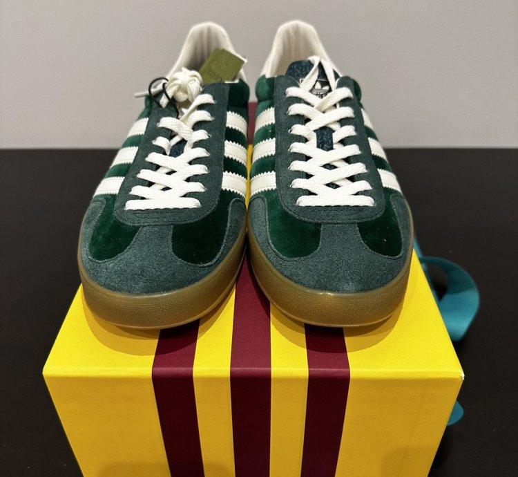 Gucci Adidas Gazelle Green Suede