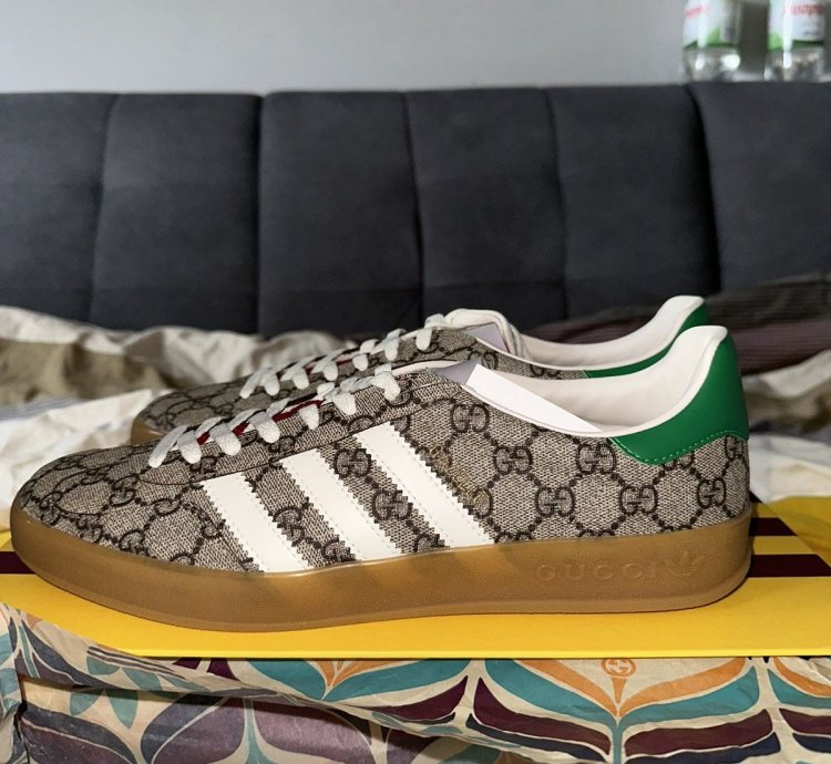 Gucci Adidas Gazelle monogram snkrs