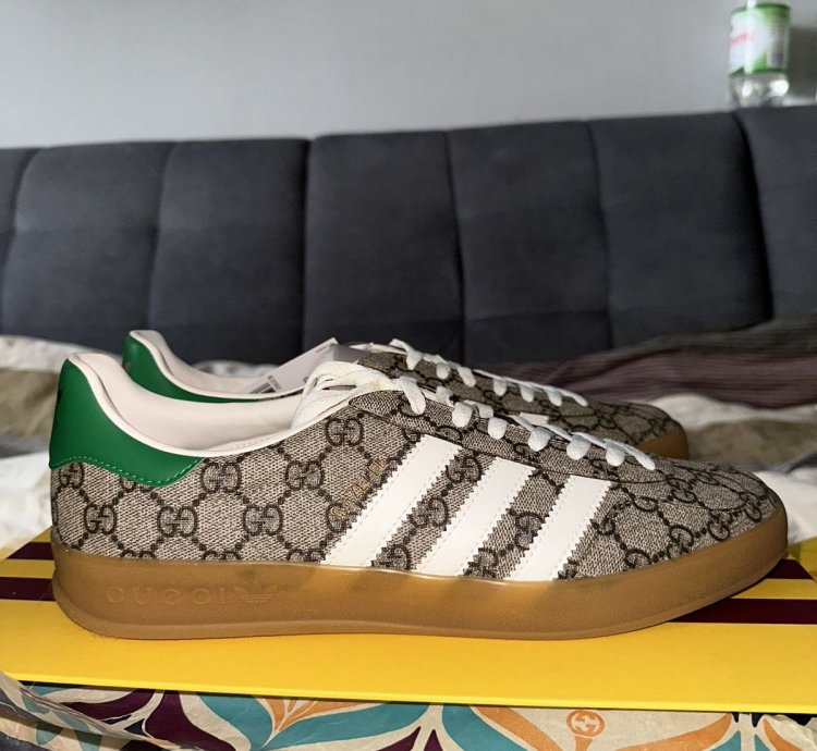 Gucci Adidas Gazelle monogram snkrs