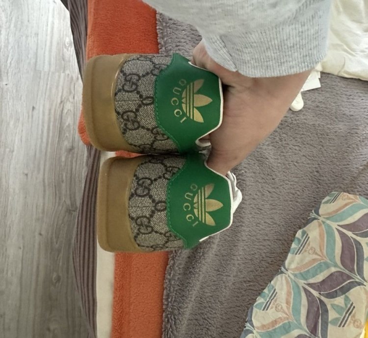 Gucci Adidas Gazelle monogram snkrs