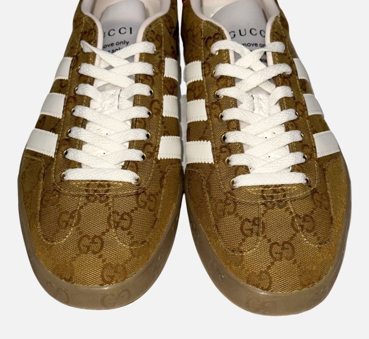 Gucci adidas Gazelle Monogram Weave US 10