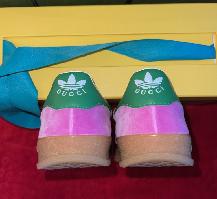Gucci Adidas Gazelle Pink Low Suede Sneakers