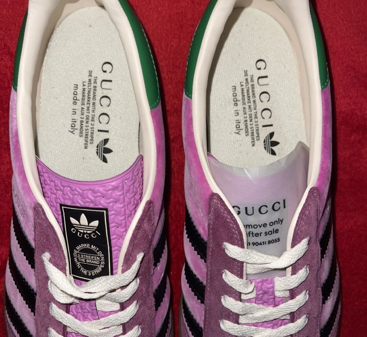 Gucci Adidas Gazelle Pink Low Suede Sneakers