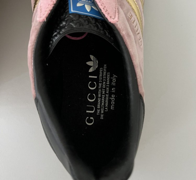 Gucci Adidas Gazelle Pink Velvet Sneakers