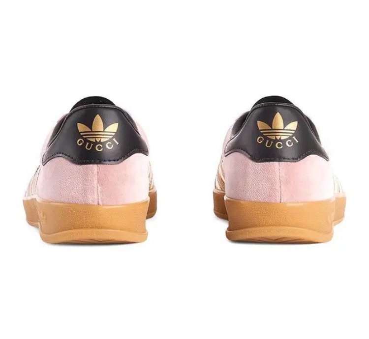 Gucci Adidas Gazelle Pink Velvet Sneakers