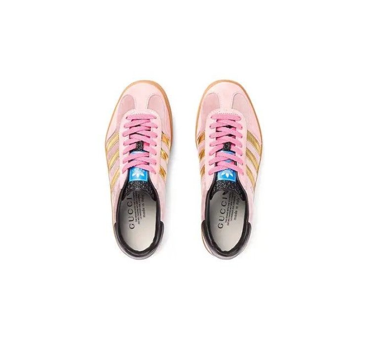 Gucci Adidas Gazelle Pink Velvet Sneakers