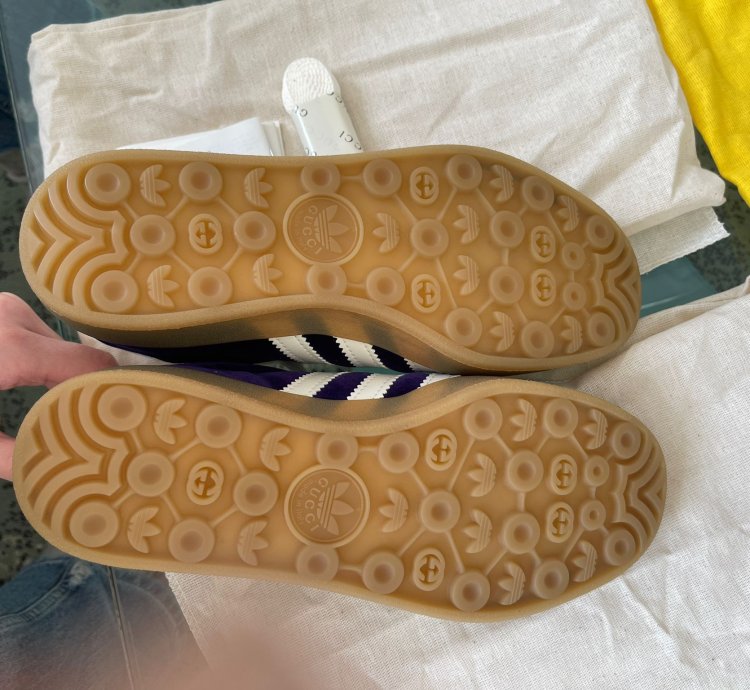 Gucci Adidas gazelle purple velvet