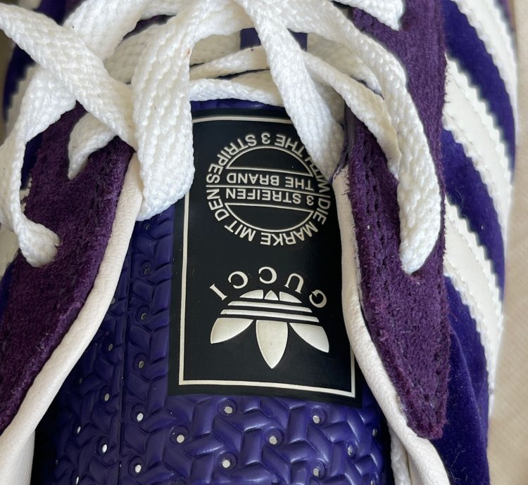 Gucci Adidas gazelle purple velvet
