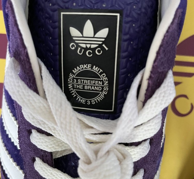 Gucci Adidas Gazelle Purple Velvet New