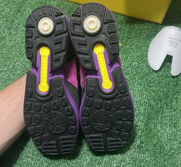 GUCCI ADIDAS ZX 8000 TORSION BLACK GG MONOGRAM Size 8 5