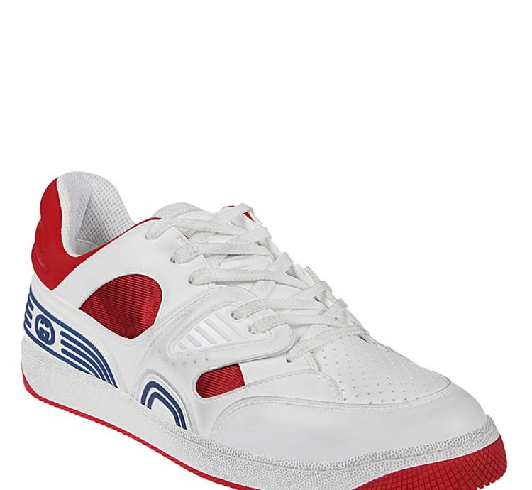 Gucci Basket Low-Top Sneakers White Red