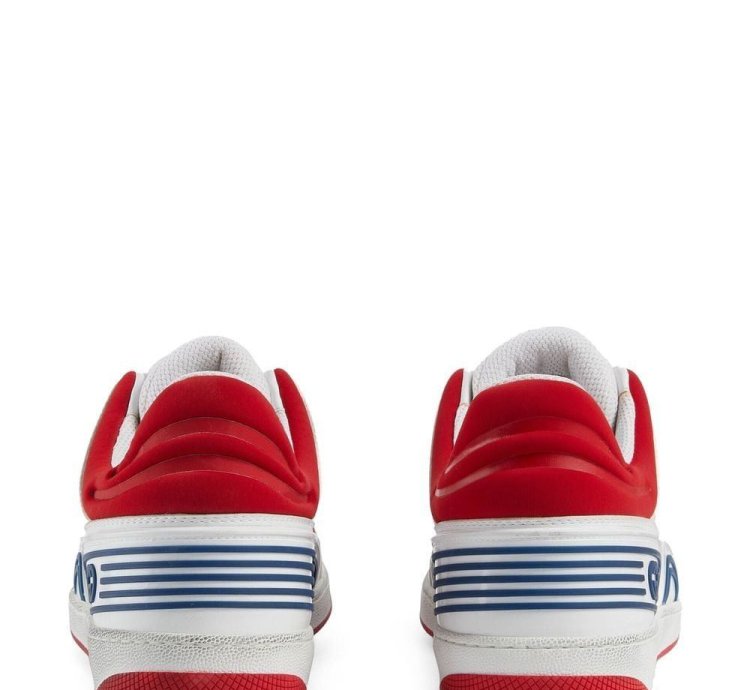 Gucci Basket Low-Top Sneakers White Red