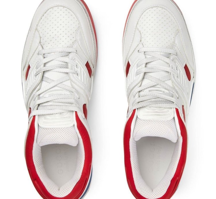 Gucci Basket Low-Top Sneakers White Red