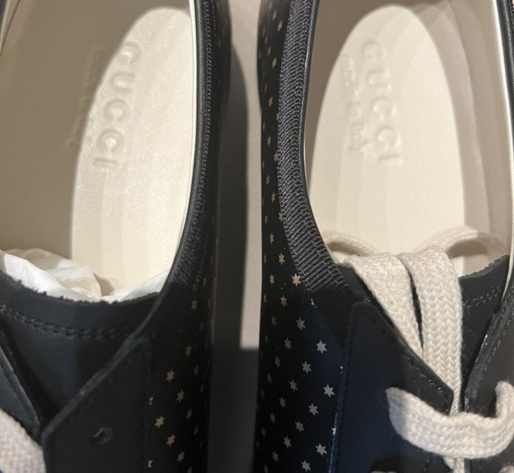Gucci black gold star sneaker