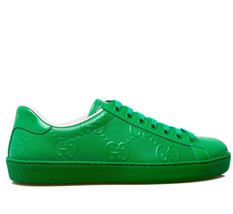 Gucci BNIB Green GG Ace Low-Top Sneaker