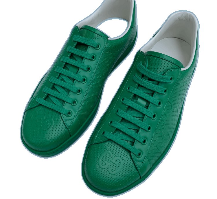 Gucci BNIB Green GG Ace Low-Top Sneaker