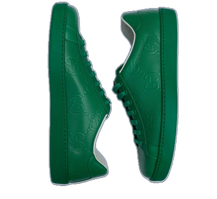 Gucci BNIB Green GG Ace Low-Top Sneaker