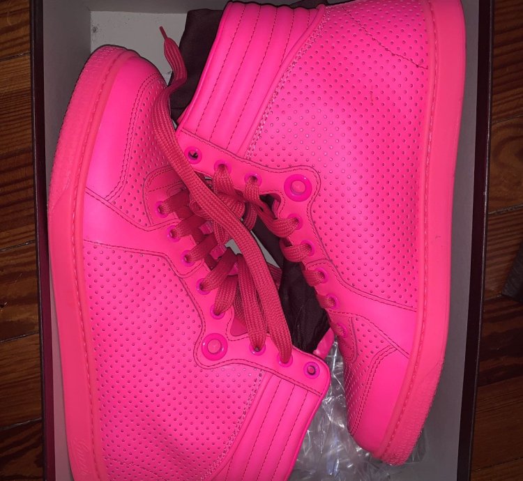 Gucci Coda Neon Leather High Top Sneaker