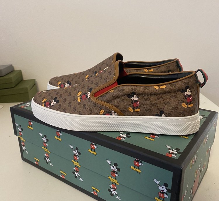 Gucci Disney GG Monogram Mickey Mouse Slip-Ons