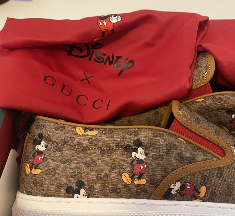 Gucci Disney GG Monogram Mickey Mouse Slip-Ons