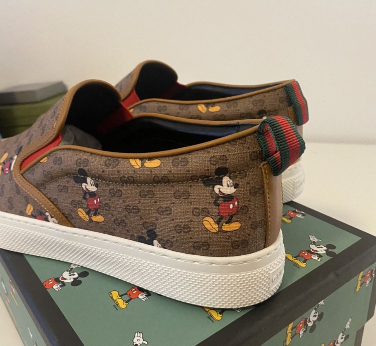 Gucci Disney GG Monogram Mickey Mouse Slip-Ons