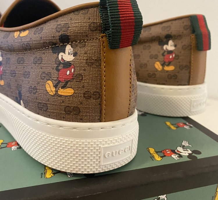Gucci Disney GG Monogram Mickey Mouse Slip-Ons