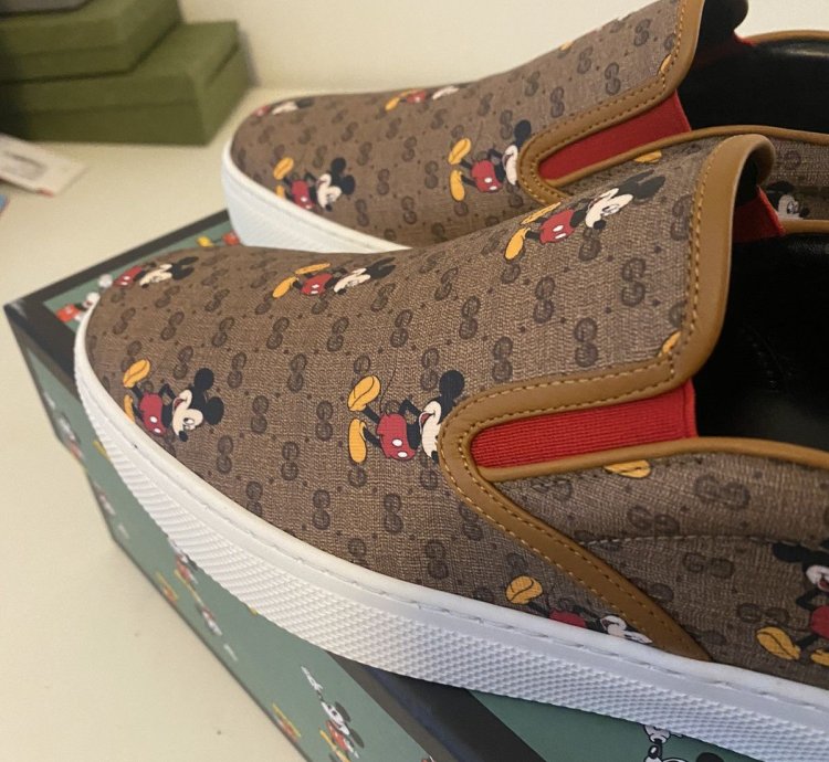 Gucci Disney GG Monogram Mickey Mouse Slip-Ons