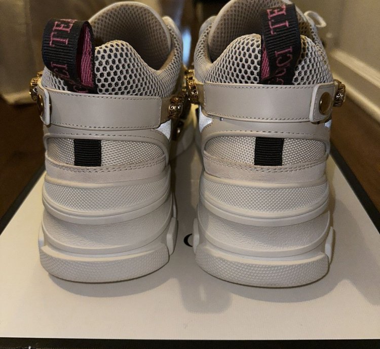 Gucci Flashtrek Crystal and Leather Sneaker