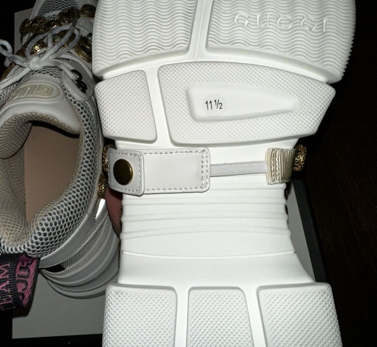 Gucci Flashtrek Crystal and Leather Sneaker