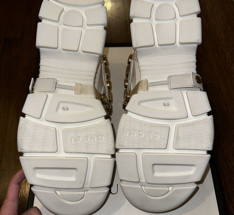 Gucci Flashtrek Crystal and Leather Sneaker