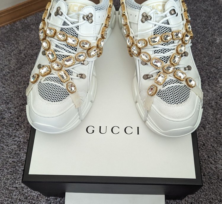 Gucci flashtrek crystal sneakers boots