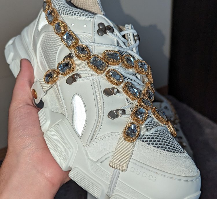 Gucci flashtrek crystal sneakers boots