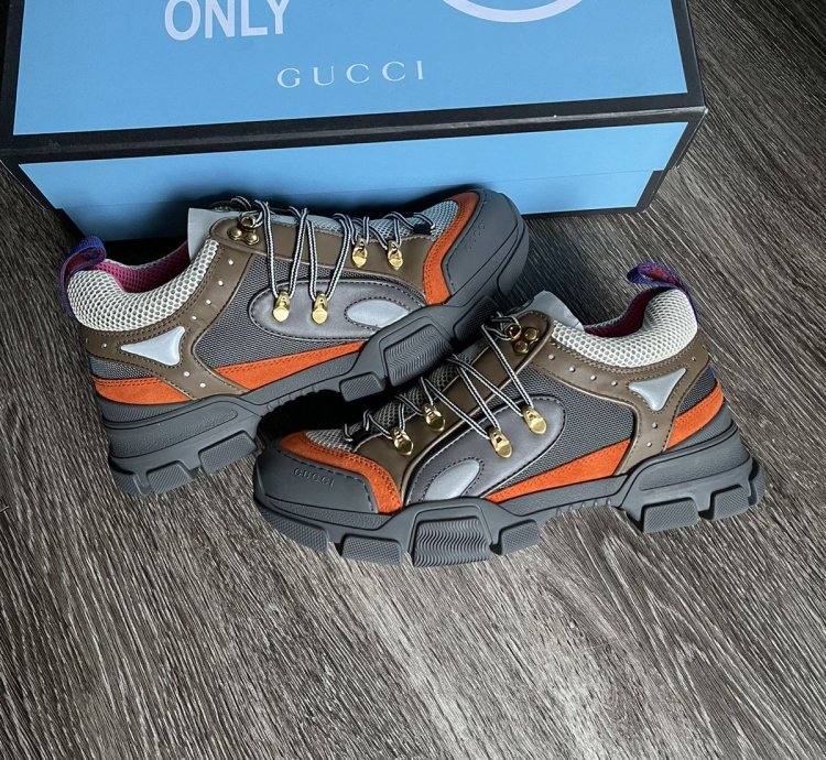 Gucci Flashtrek Grey Orange Sneaker Boot