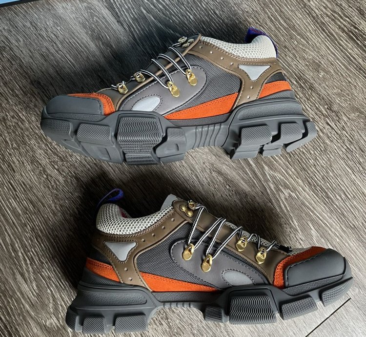Gucci Flashtrek Grey Orange Sneaker Boot