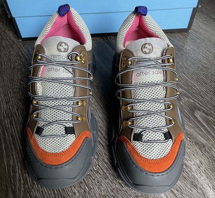 Gucci Flashtrek Grey Orange Sneaker Boot