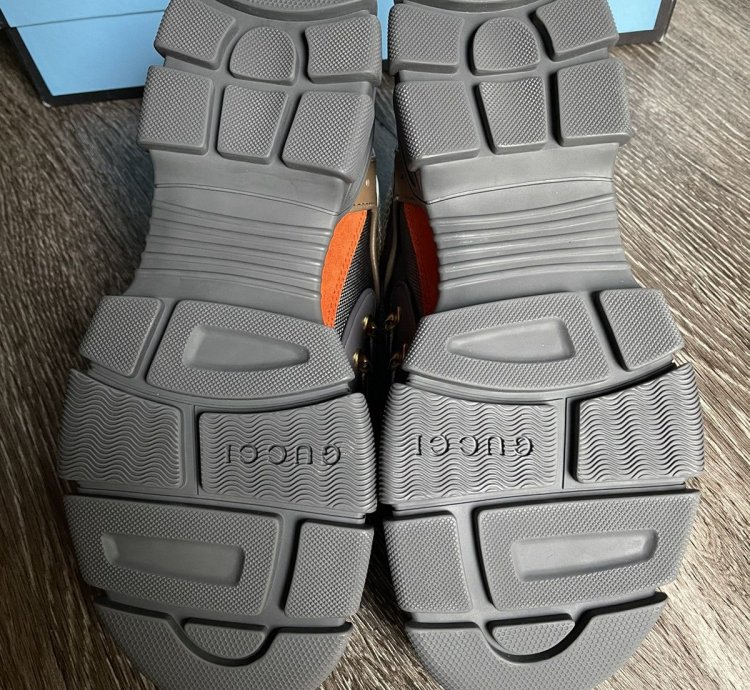 Gucci Flashtrek Grey Orange Sneaker Boot